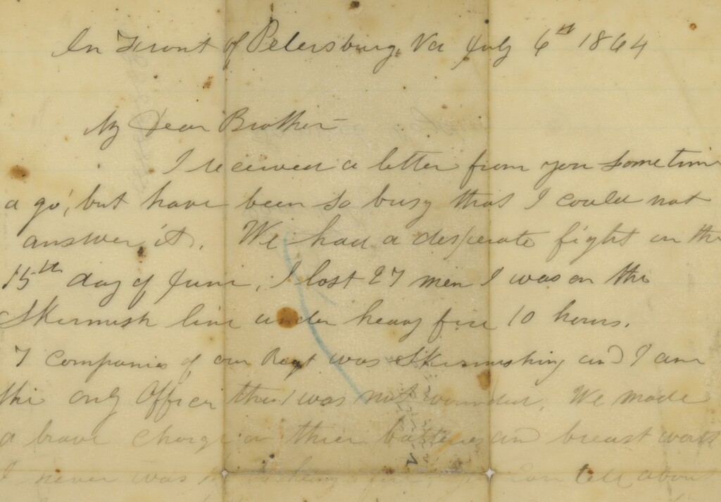 Miniature of Letter from Stephen Boyden, 1st Maine Calvary, Company 