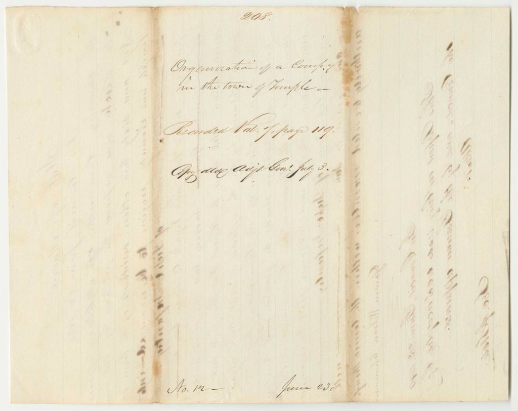 Miniature of Report 208: Report on the Organization of a Company of Light Infantry in Temple