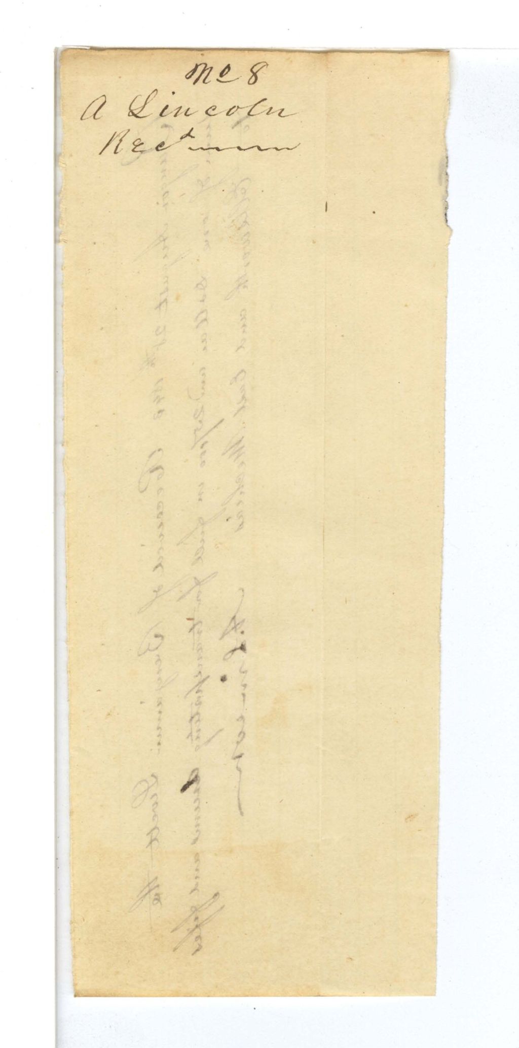 Miniature of Transportation - Bill No. 8: B. Swett - Voucher No. 8: A. Lincoln