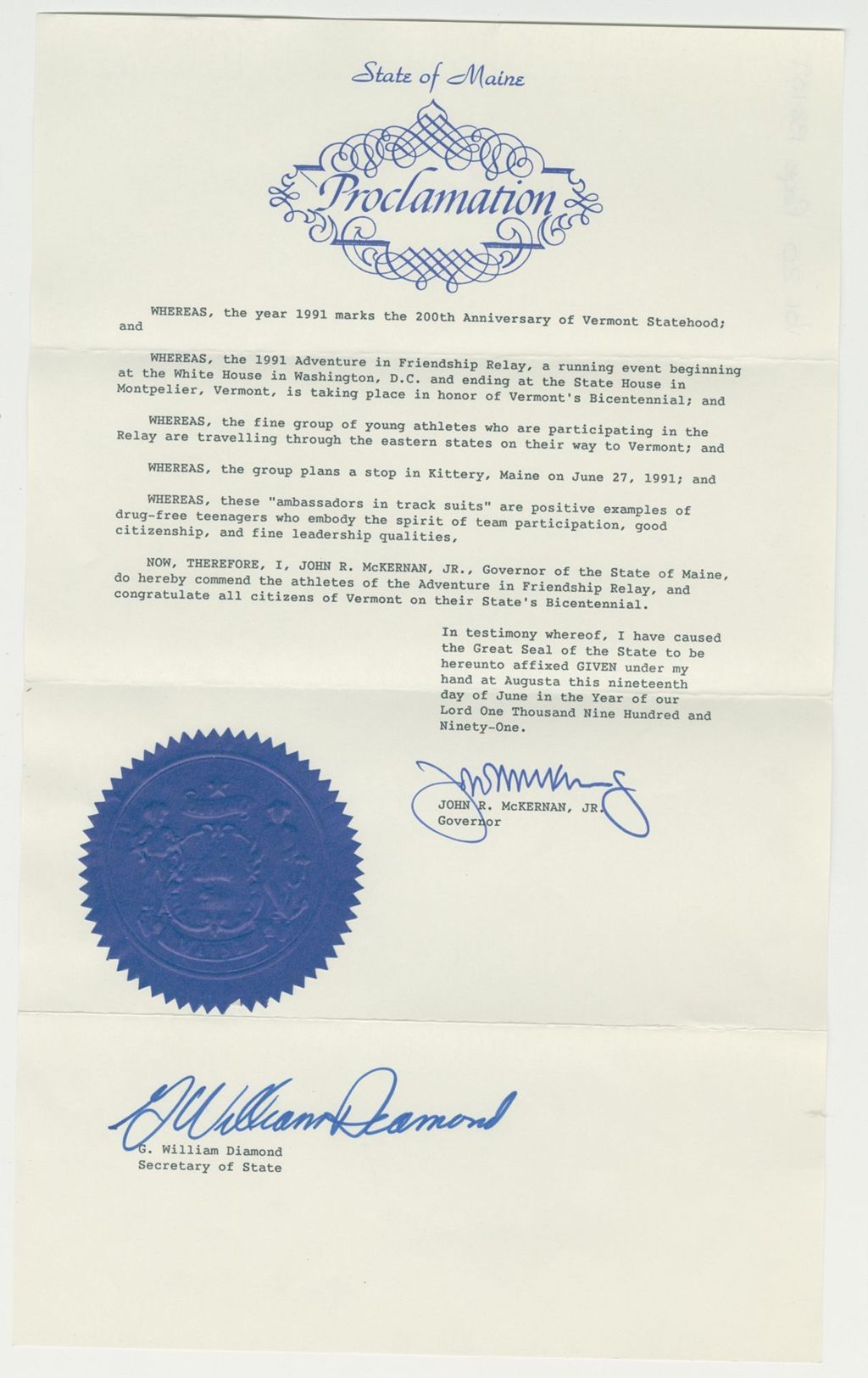 Miniature of Vermont Bicentennial