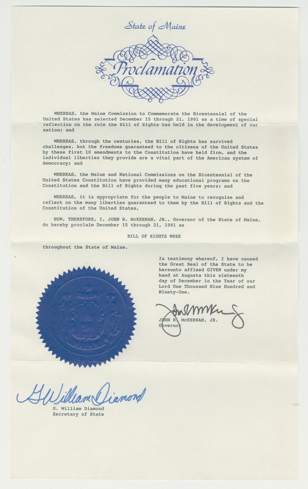 Miniature of Bill of Rights Week