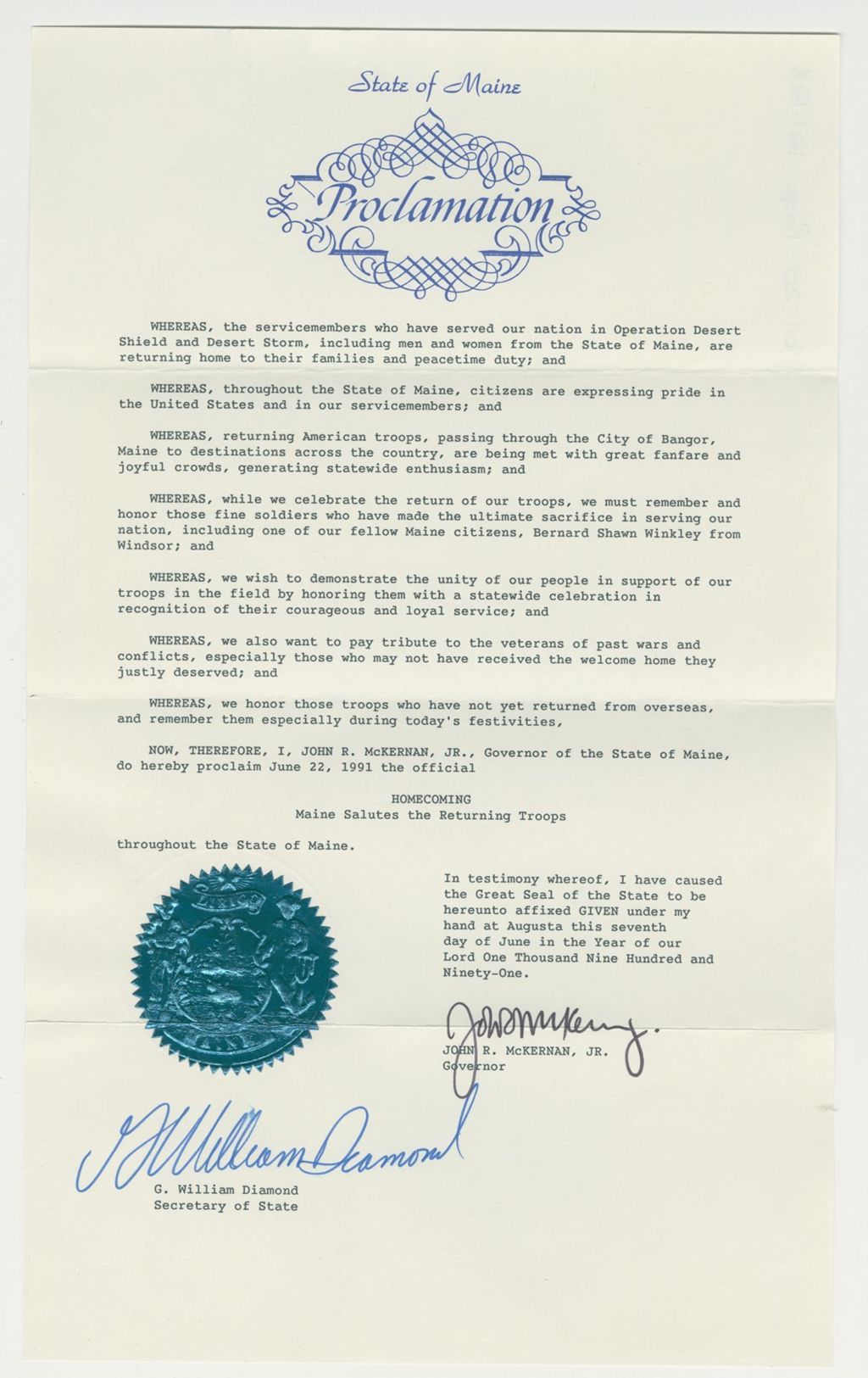 Miniature of Homecoming: Maine Salutes the Returning Troops