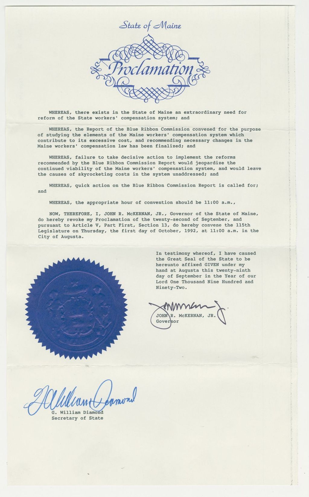 Miniature of Convening of Blue Ribbon Commission Committee