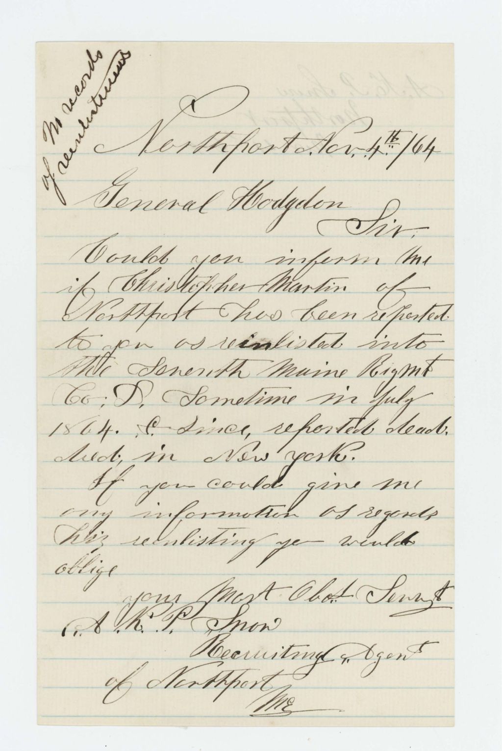 Miniature of A.K.P. Snow requests information about Christopher Martin, who has been reported dead