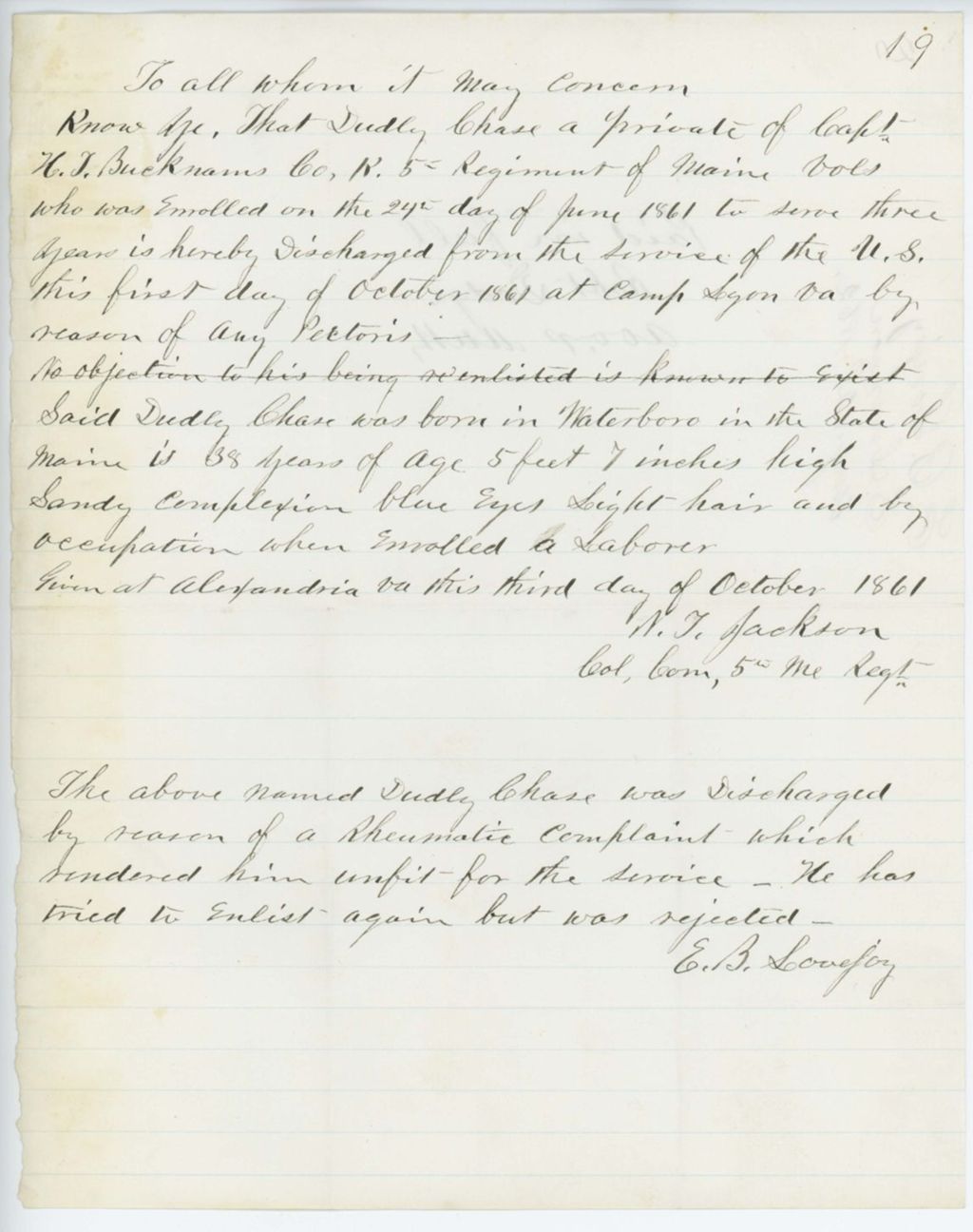 Miniature of Absent Soldiers: Correspondence from E.B. Lovejoy, August 12, 1862