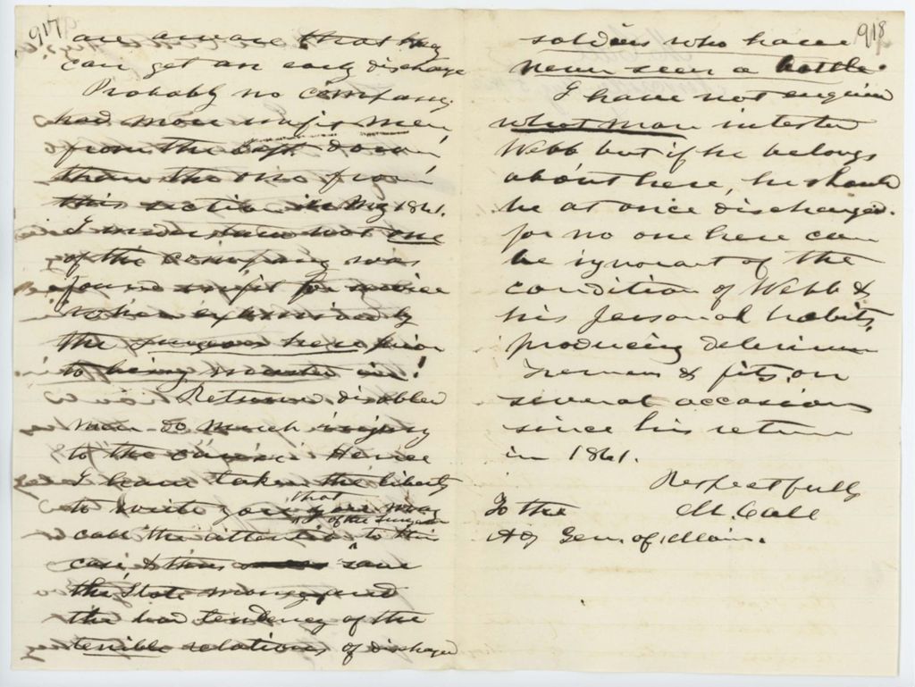 Miniature of Absent Soldiers: Correspondence from M. Call