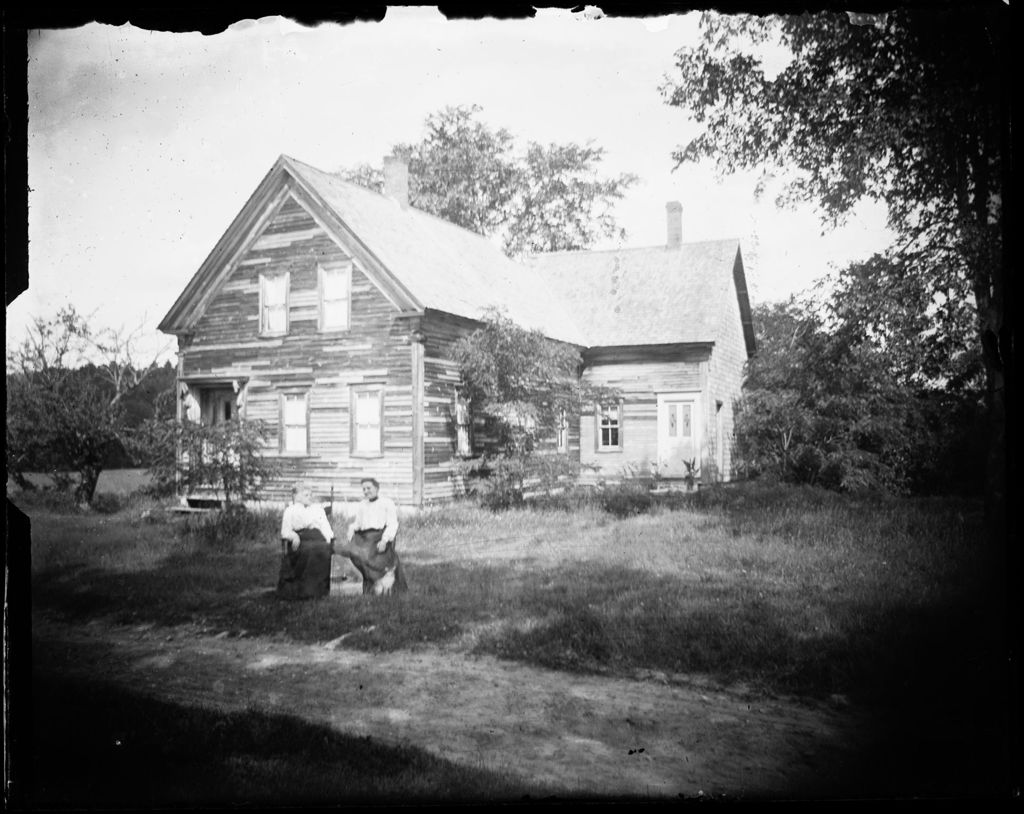 Miniature of Two Women, One With A Zither, Sitting Outside An Old Farm House