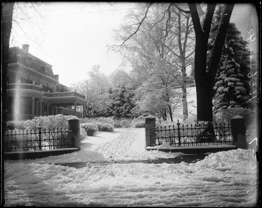 Miniature of Snow Covered Driveway Leading Up To A Large House