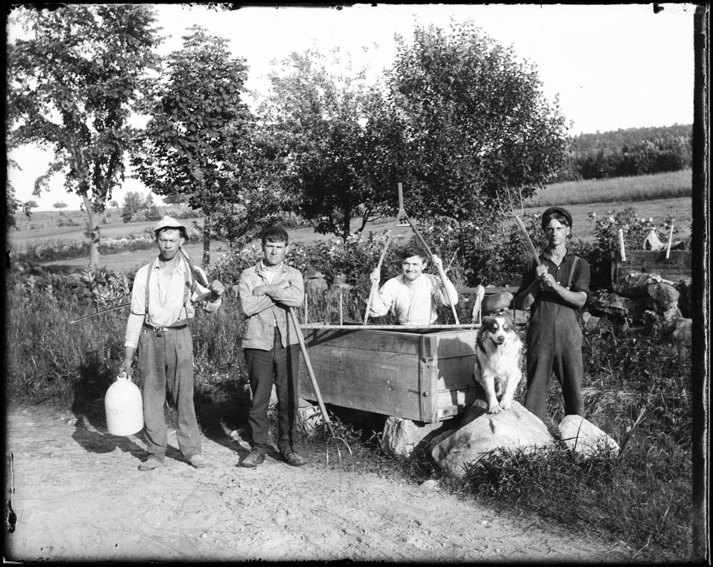 Miniature of Four Men Preparing To Go Haying