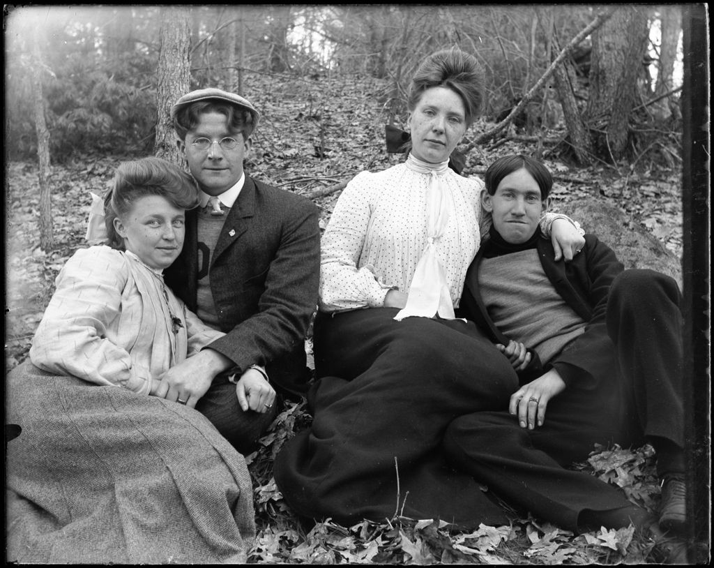 Miniature of George French And Three Friends Seated In The Woods