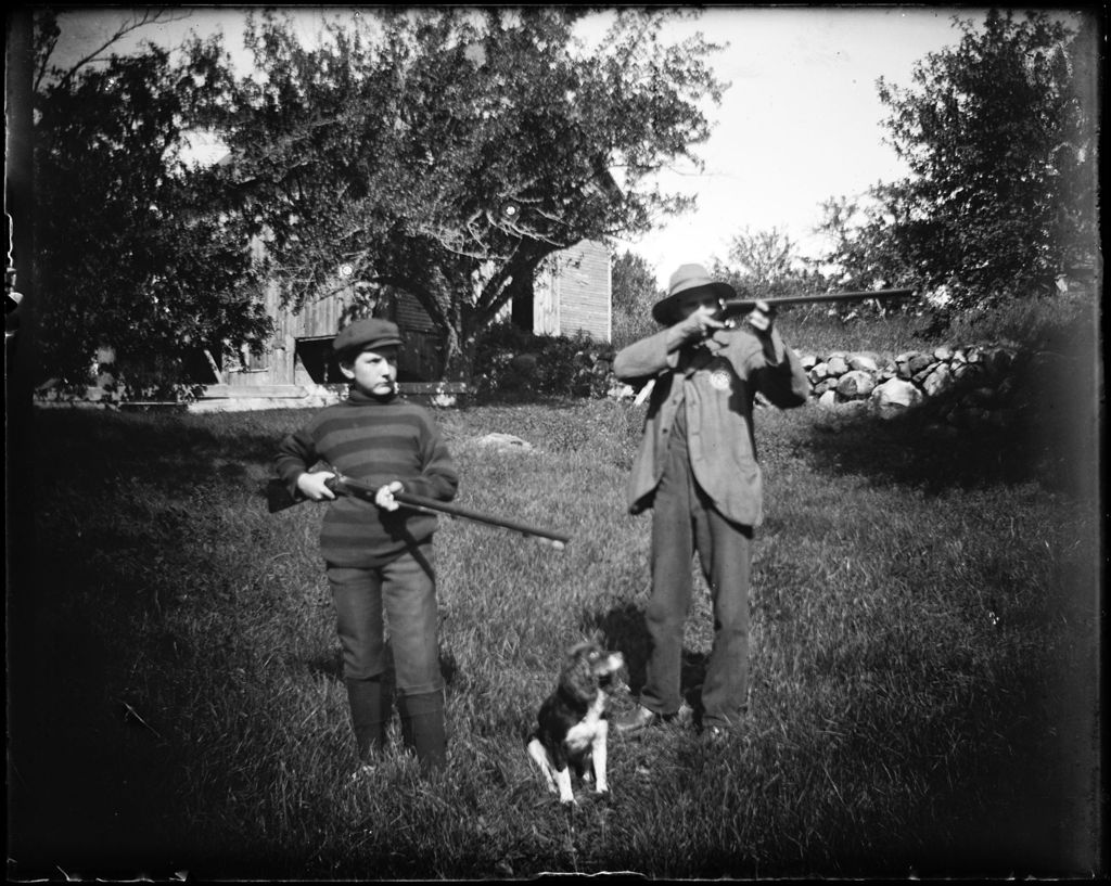 Miniature of Man And A Boy Shooting Muzzle Loaders