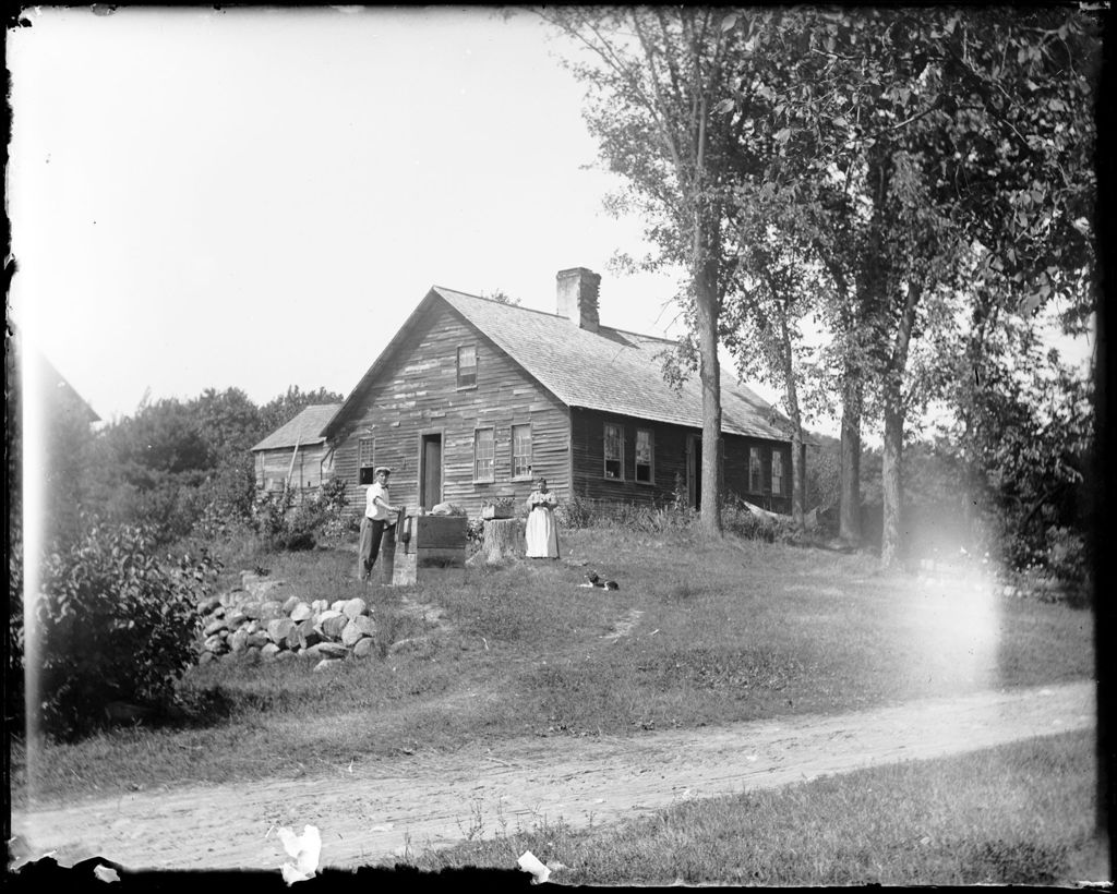 Miniature of George French & Mother Standing By The Well At Their Home