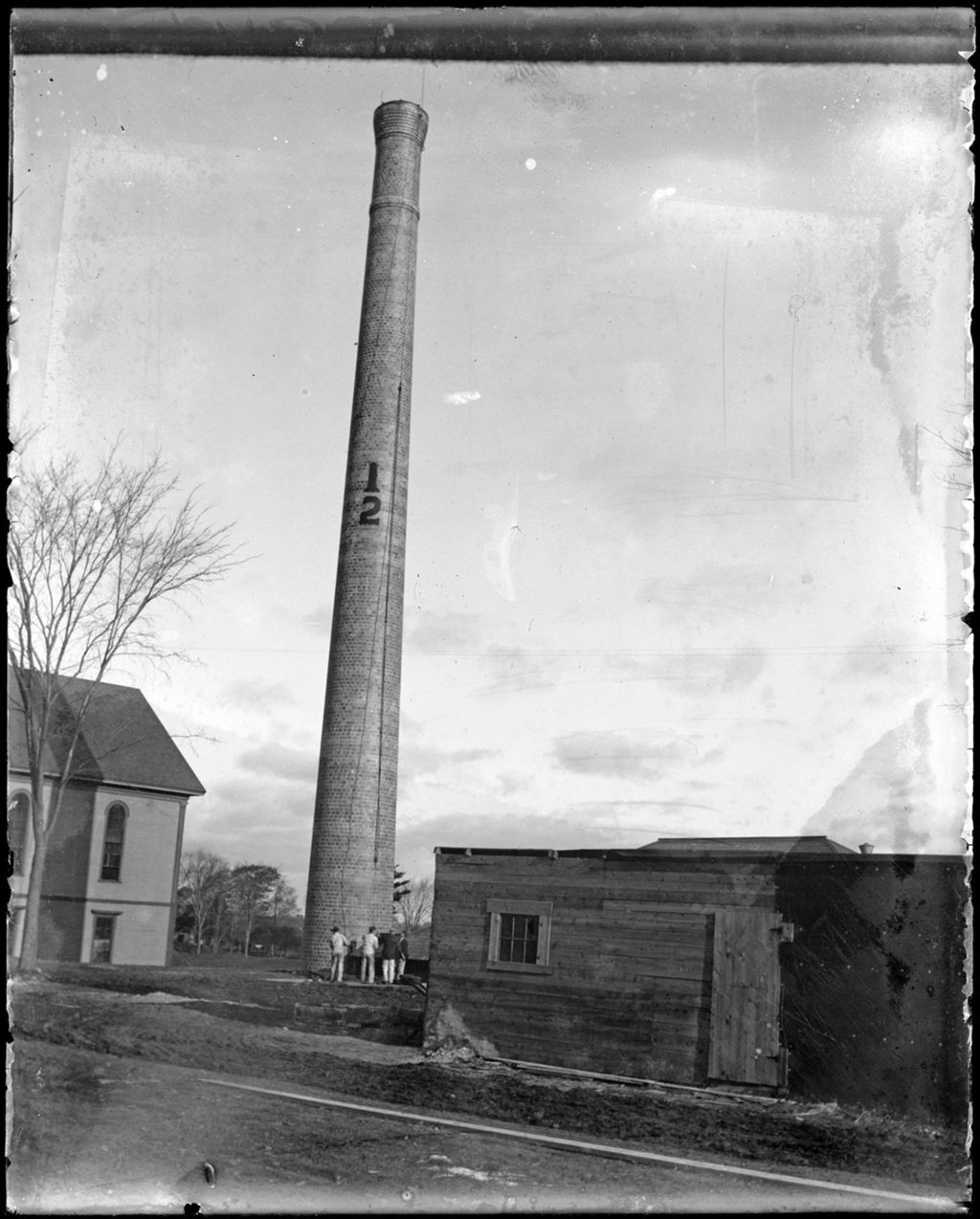Miniature of Large Smoke Stack On The Campus Of Bates College