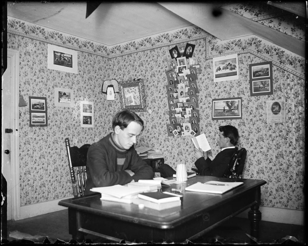 Miniature of Two Young Men Studying In A Dorm Room, Bates College