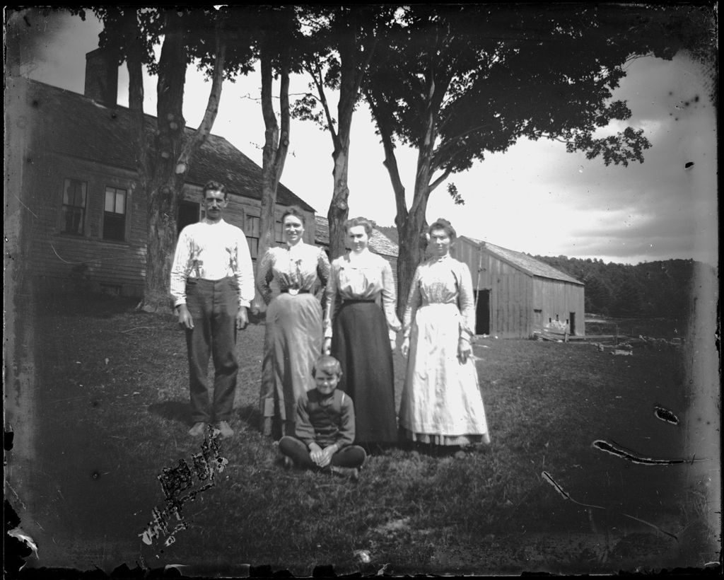 Miniature of Family Group Standing Outside Rural Home, Kezar Falls