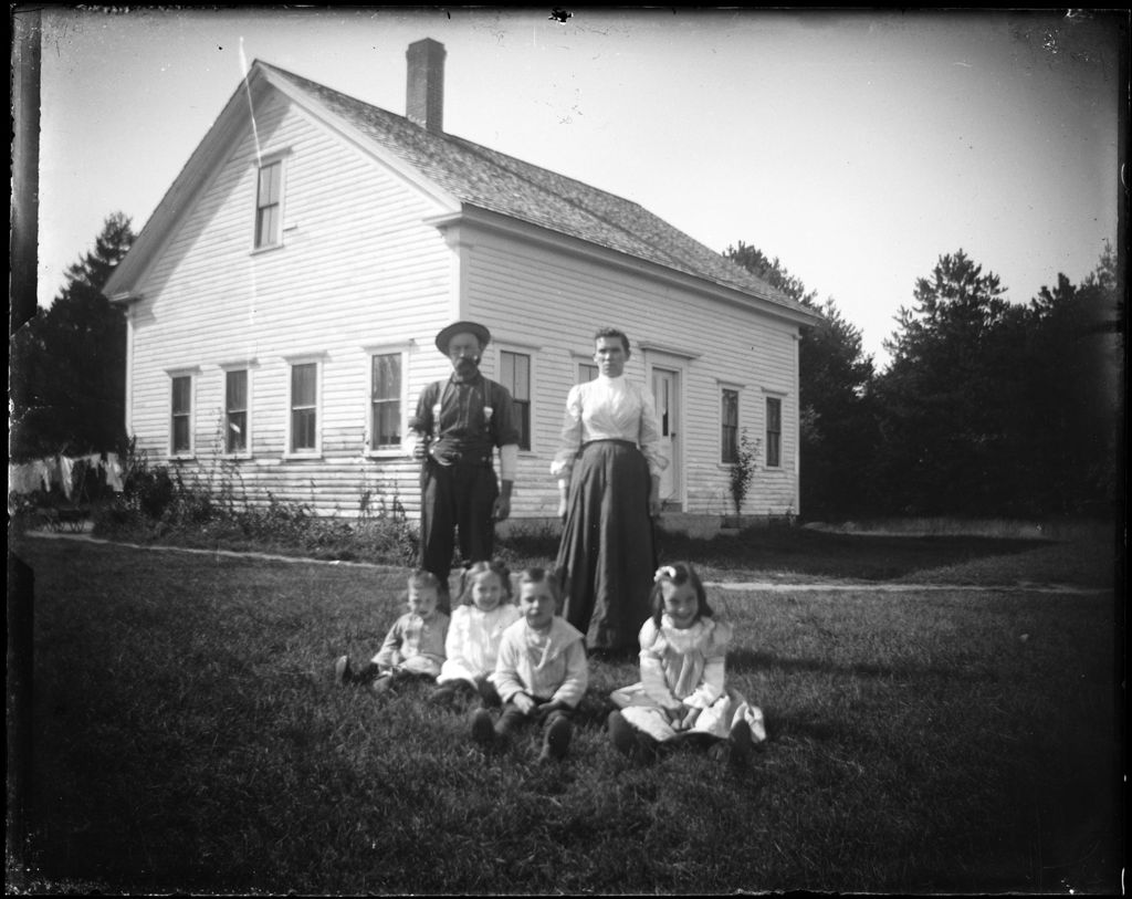 Miniature of Unidentified Family Posing Outside Of Their Home