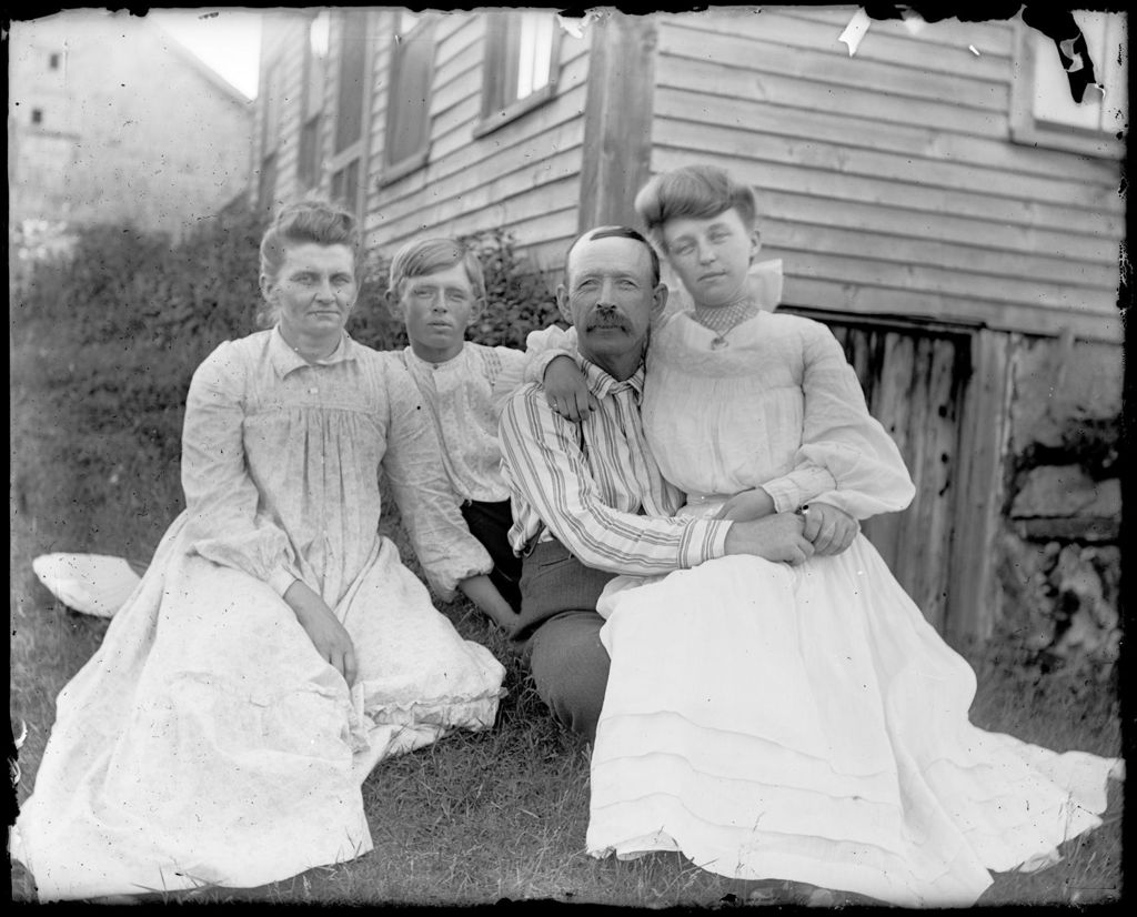 Miniature of Unidentified Family Group Seated Outside