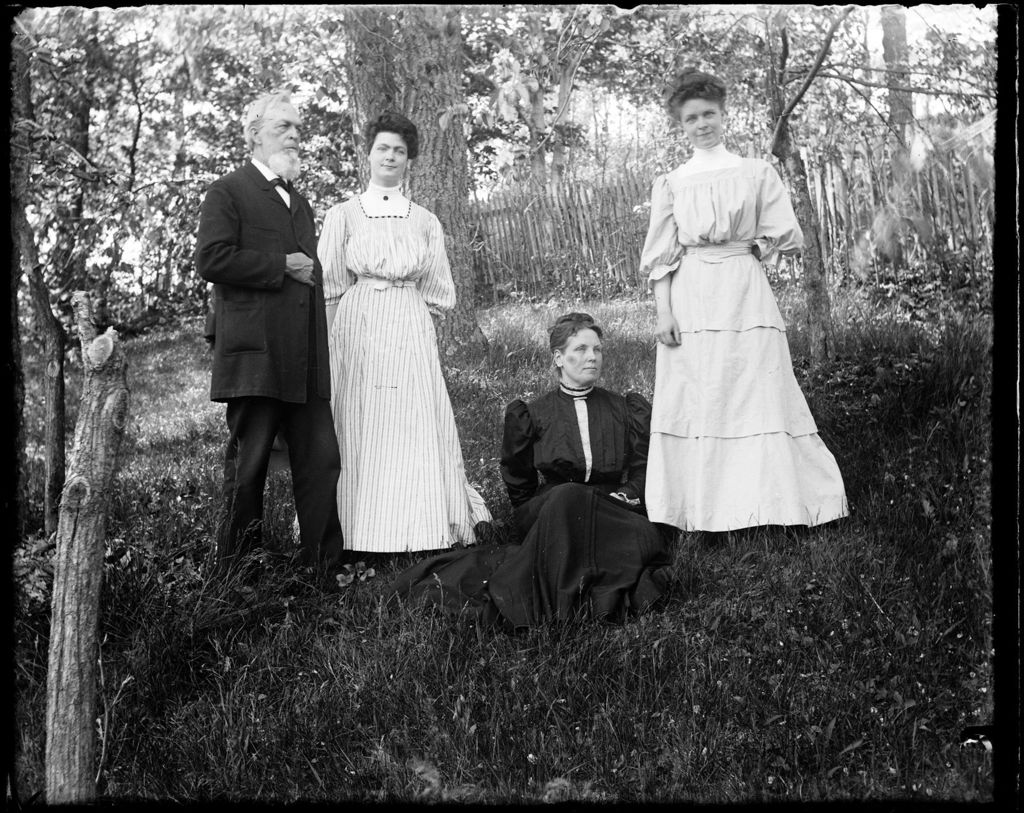 Miniature of Portrait Of A Gentleman & Three Ladies Posed Outdoors