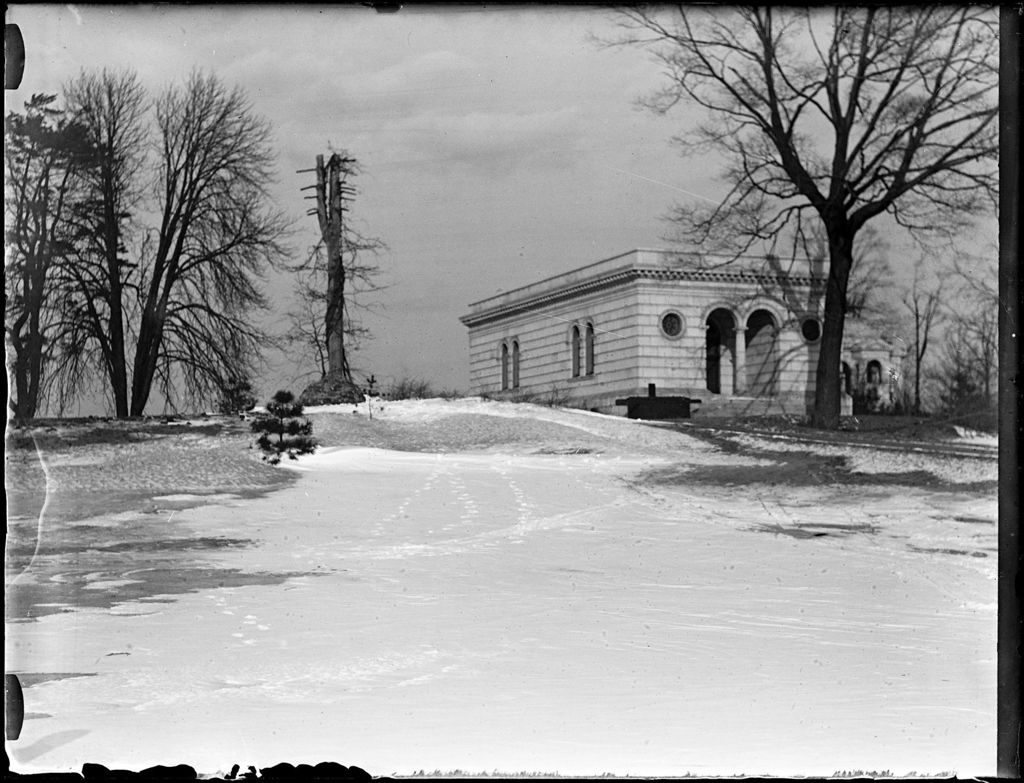 Miniature of Winter Scene With An Unidentified Institutional Looking Stone Building