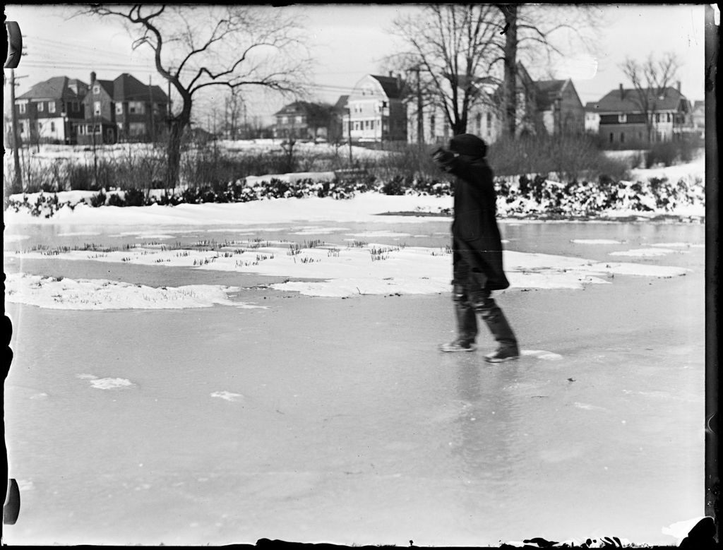 Miniature of Young Boy Skating On A Pond