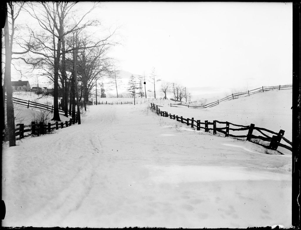 Miniature of Snow Covered Fence Lined Road