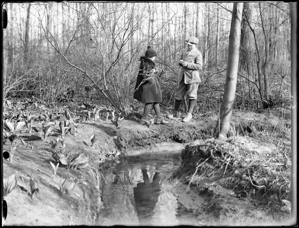Miniature of Young Boy And Girl Standing By A Creek