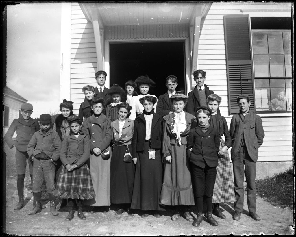 Miniature of School Group And Teachers At The Steps Of Their School House