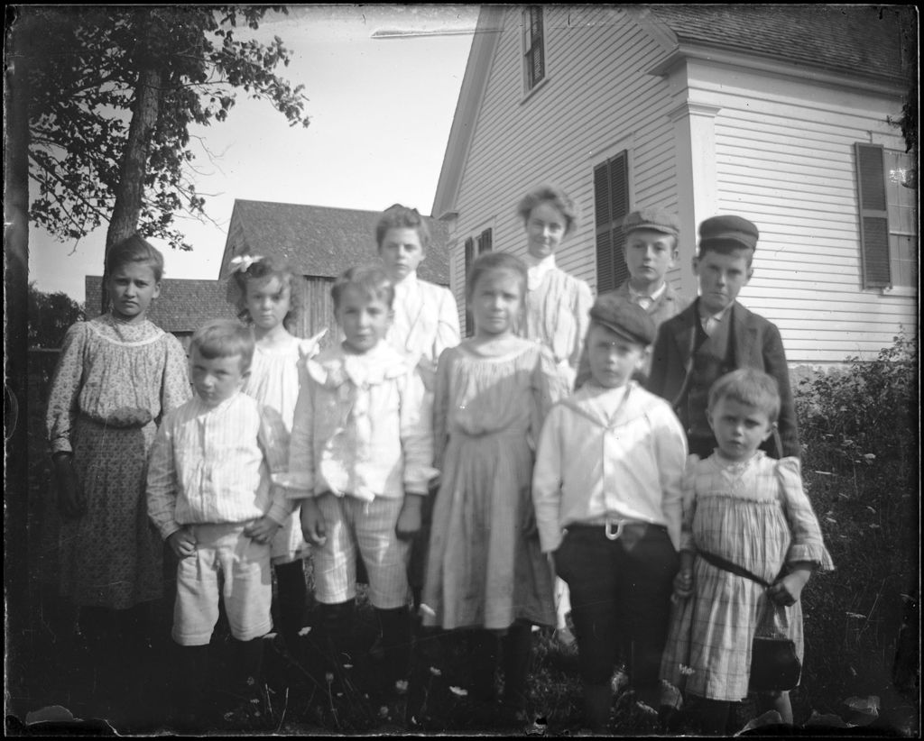 Miniature of School Group And Teacher Outside Of Their School House