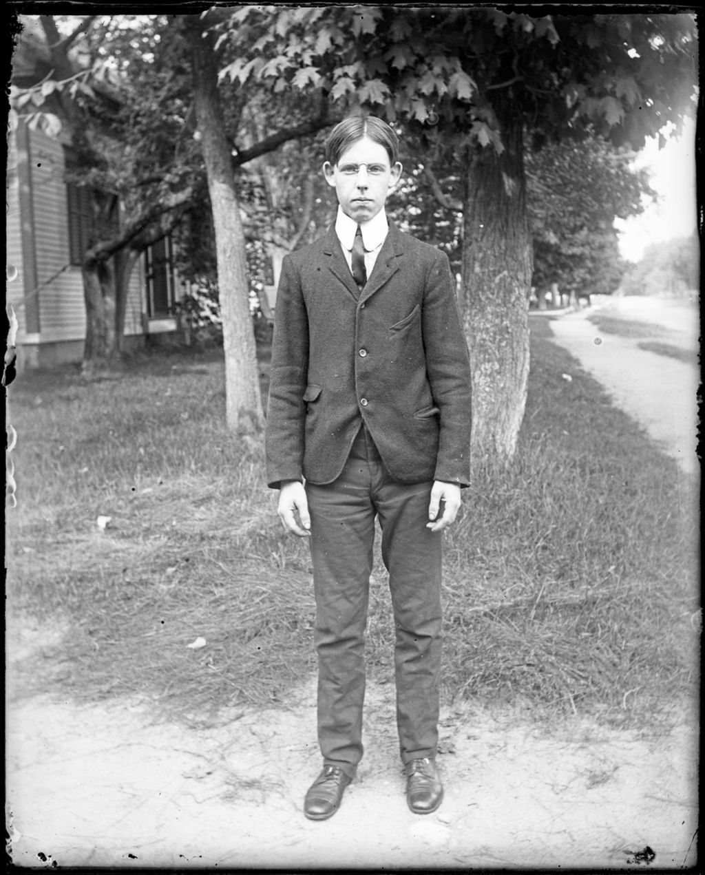 Miniature of Full Length Image Of Teen Aged Boy (Ray Staples) Dressed In Jacket And Tie