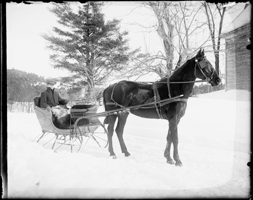 Miniature of Man (Curt Fox) Seated In A Horse Drawn Sleigh
