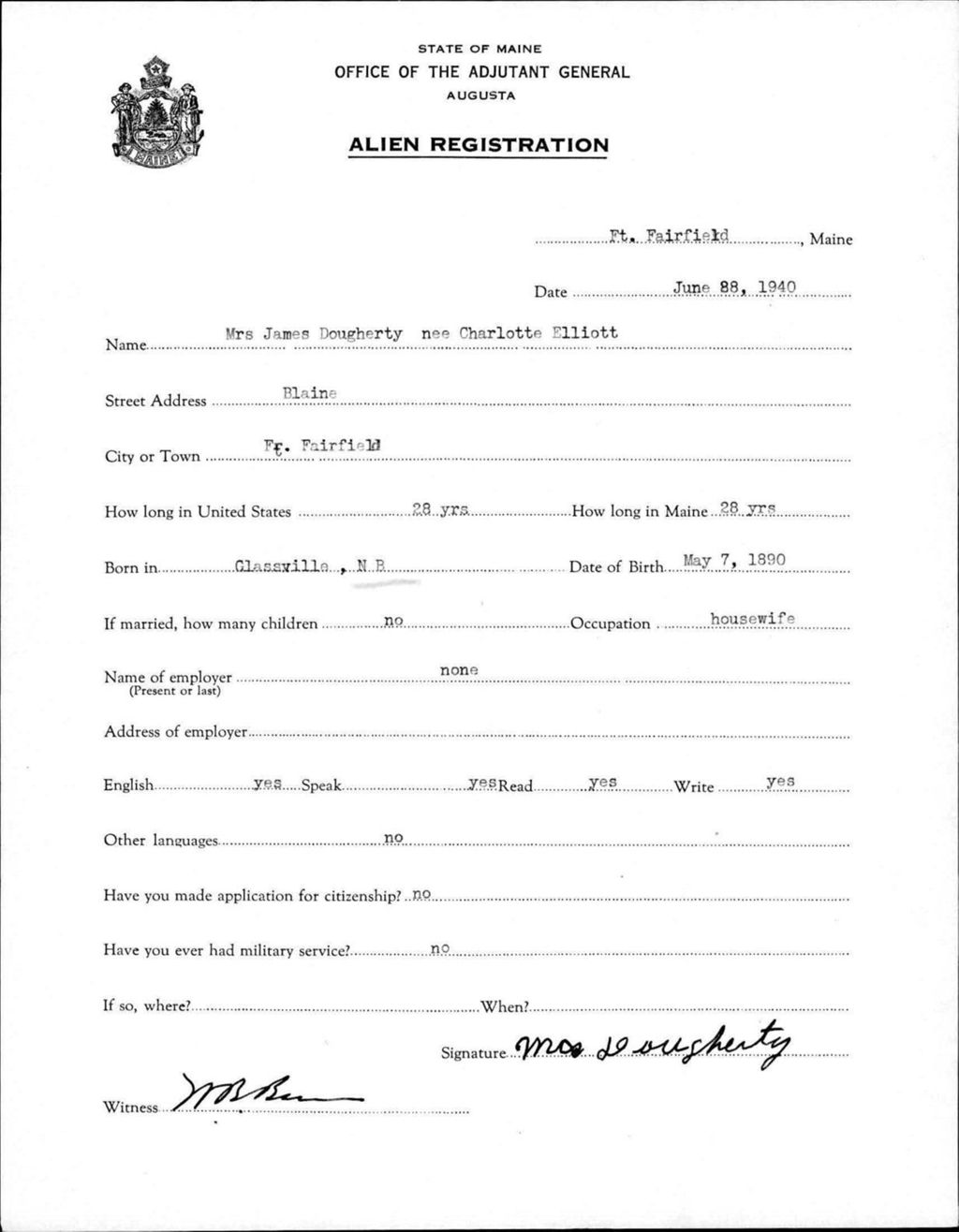 Miniature of Alien Registration- Elliott, Charlotte (Fort Fairfield, Aroostook County)