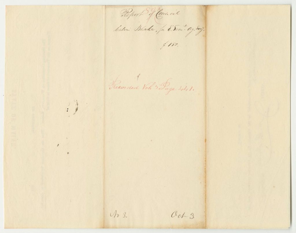 Miniature of Report 897: Warrant in Favor of Calvin Blake, Treasurer of the East Somerset Agricultural Society