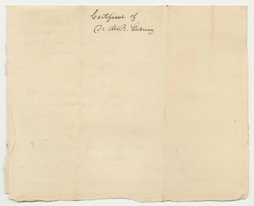 Miniature of Letter from Dr. M.R. Ludwig, Providing His Opinion on Abortion Procedures, for State v. Moses Call