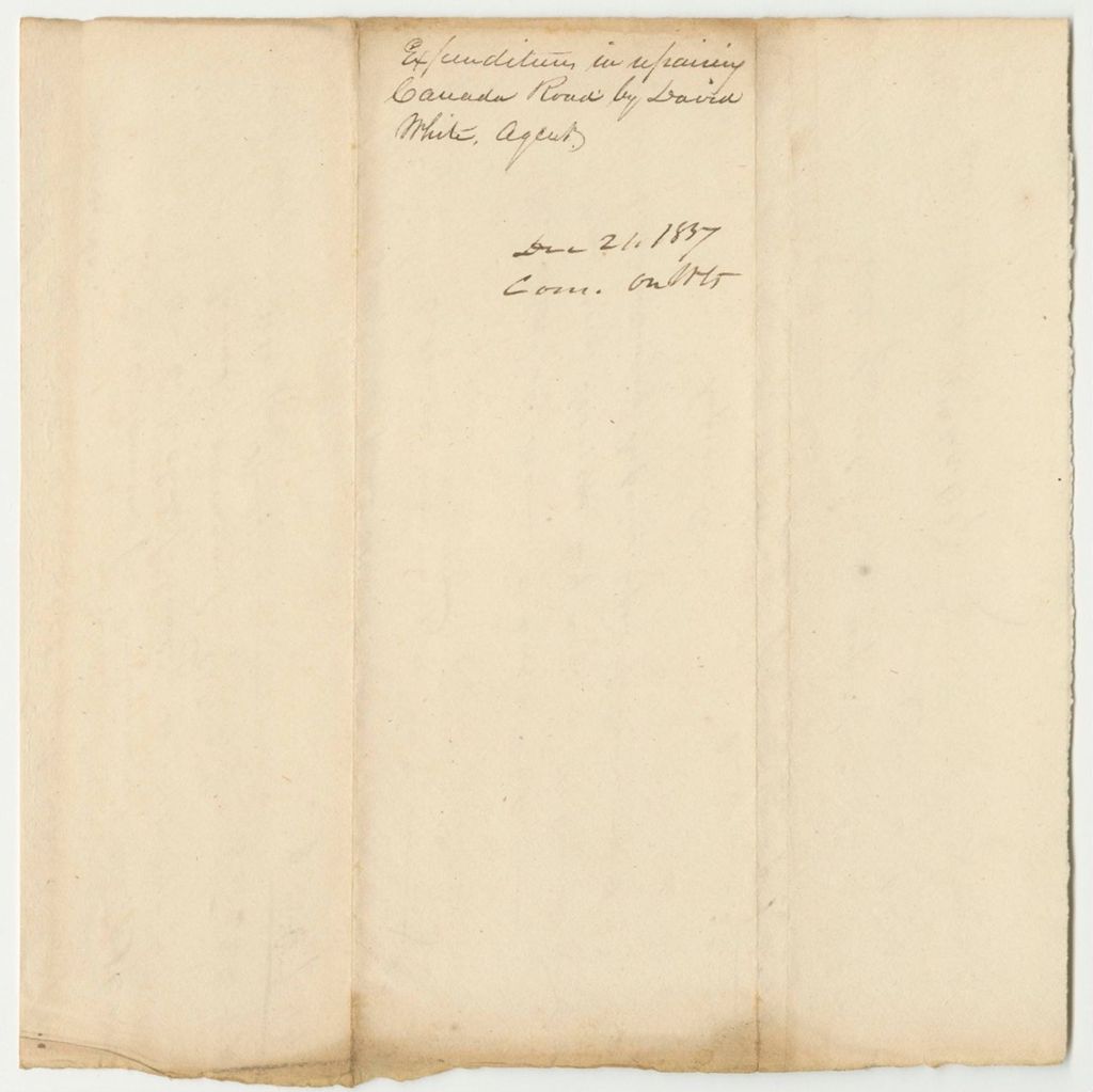 Miniature of Account of David White, Agent for Repairing the Canada Road