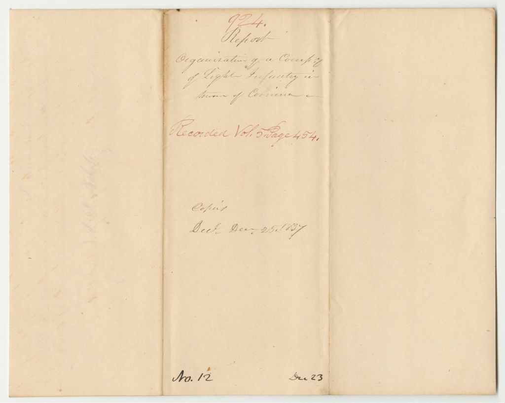 Miniature of Report 924: Report on the Organization of a Company of Light Infantry in Corinna