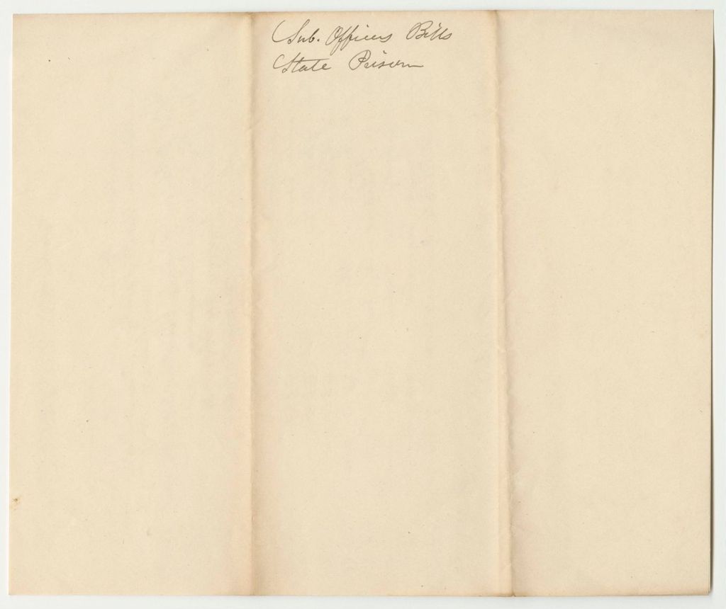 Miniature of Schedule of the Subordinate Officers of the State Prison, With the Sums Due to Them for the Quarter Ending December 31st 1837
