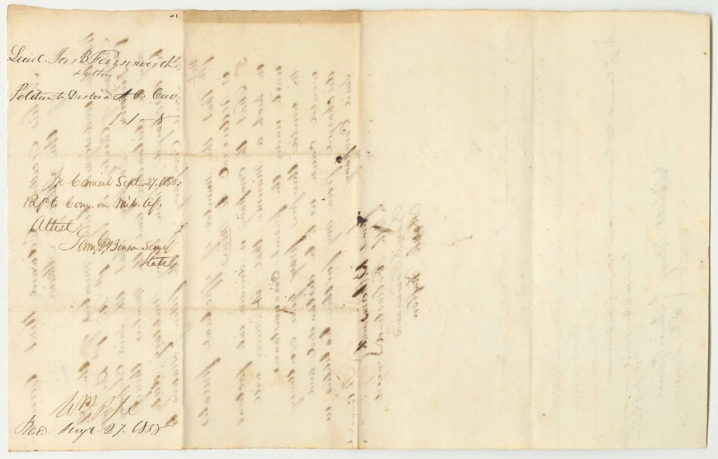 Miniature of Petition of James B. Farnsworth and Others to Disband the A Company of Cavalry in the 8th Division, 1st Brigade, 1st Regiment