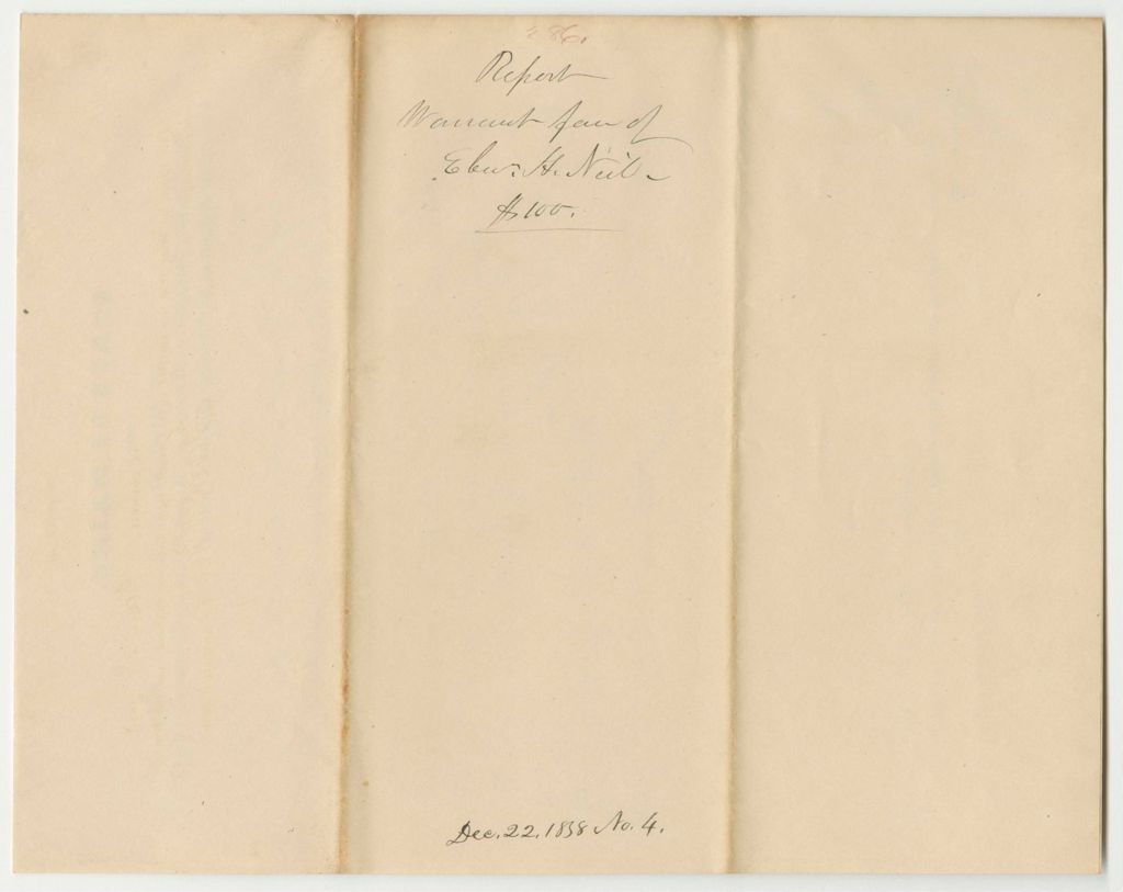 Miniature of Report 286: Warrant in Favor of Ebenezer H. Neil, Treasurer of the Somerset Central Agricultural Society