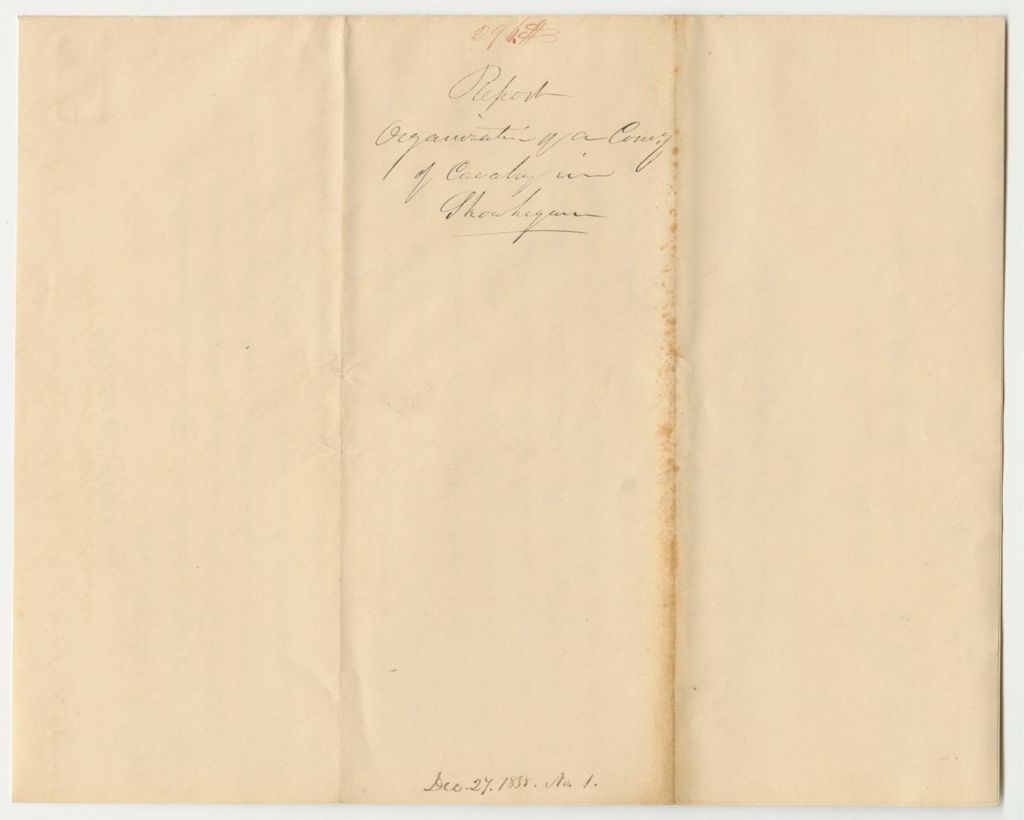 Miniature of Report 296: Report on the Organization of a Company of Cavalry in Skowhegan and Vicinity