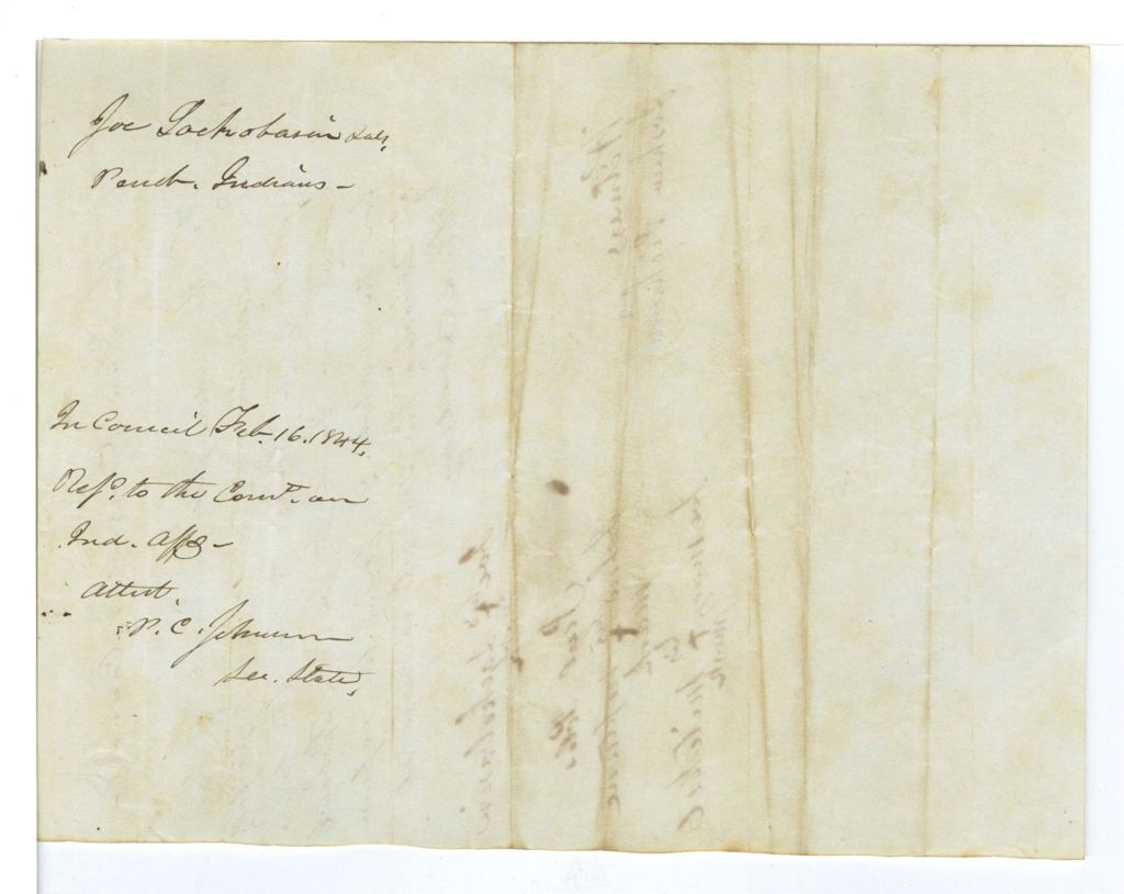 Miniature of Petition of Joe Sockabasin and others for the son of Joe Mere Mohawk studying at China Academy