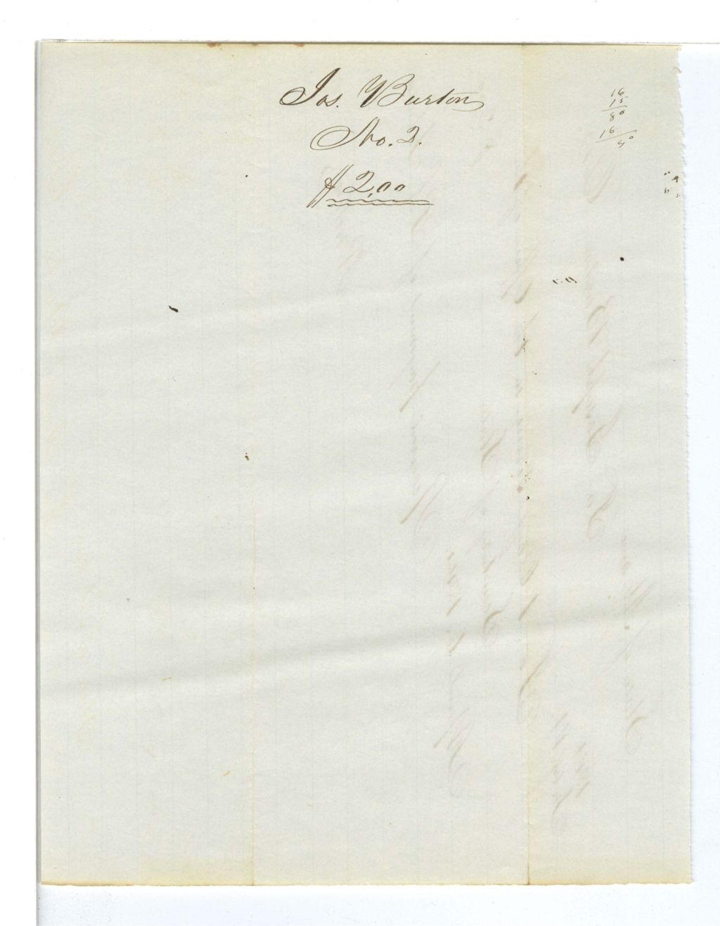 Miniature of Clerk Hire - Bill No. 2 - Joseph Burton