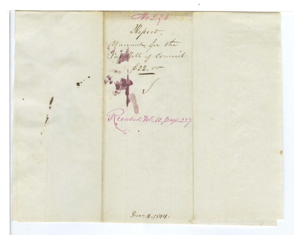 Miniature of Report 236: Report on the warrant for the payroll of the 5th Session of the 24th Council