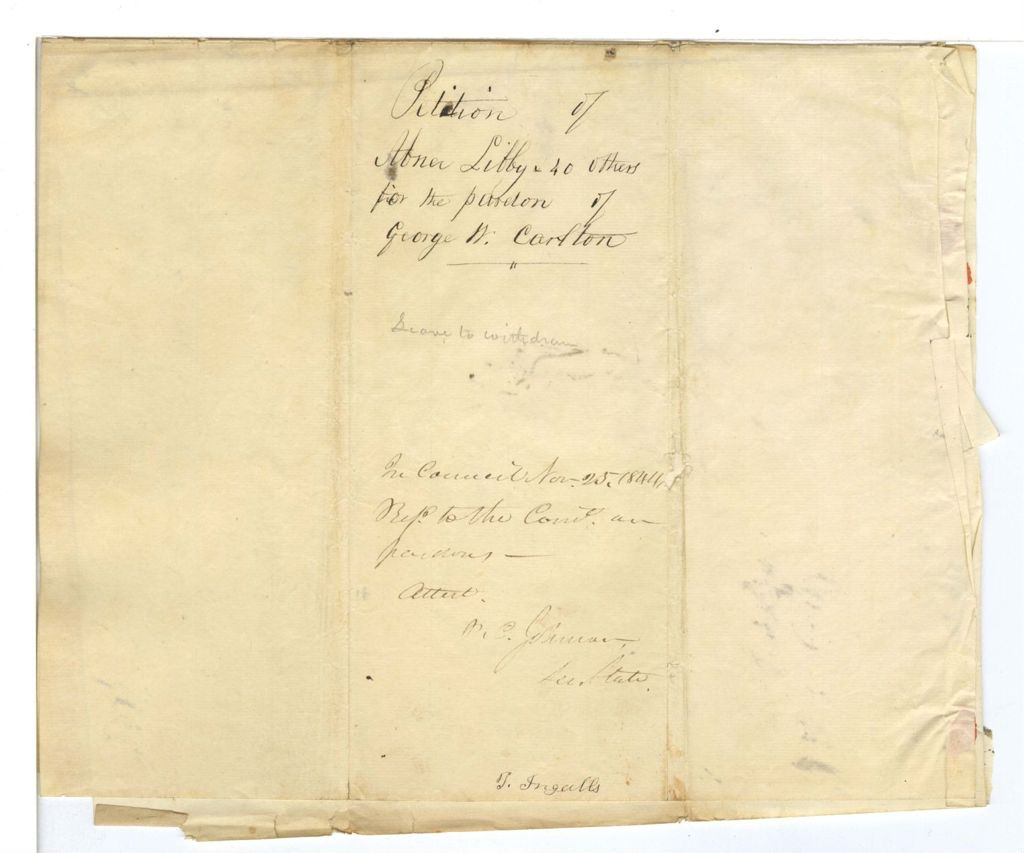 Miniature of Petition of Abner Libby and others for the pardon of George W. Carlton