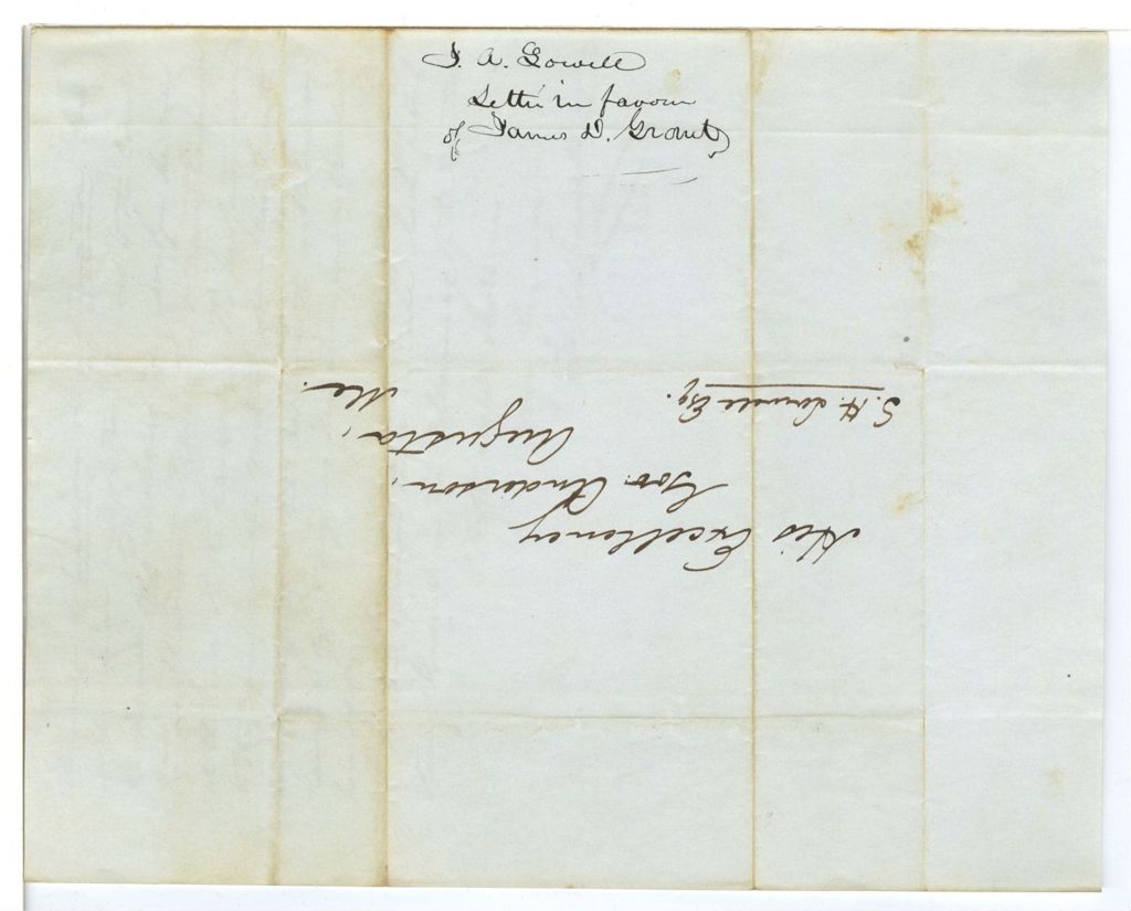 Miniature of J. A. Lowell, letter in favor of James D. Grant
