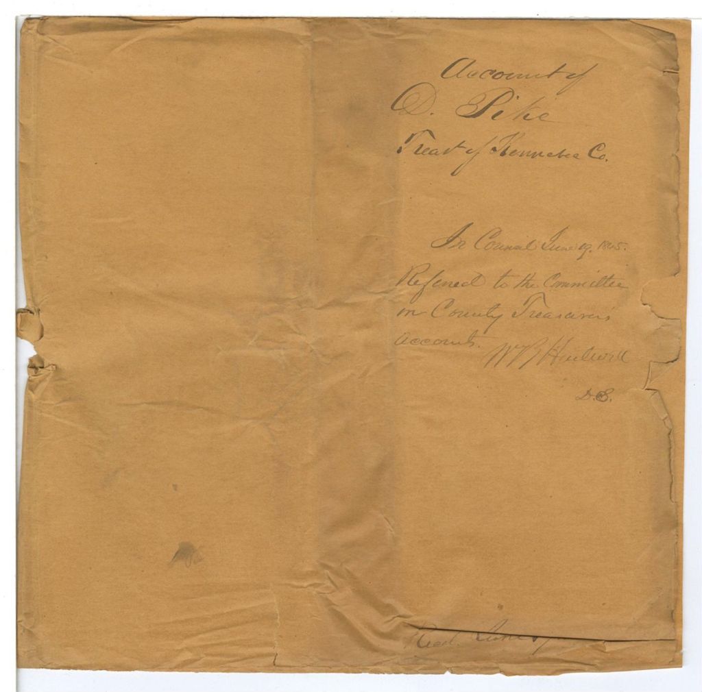Miniature of Account of D. Pike, Treasurer of Kennebec County