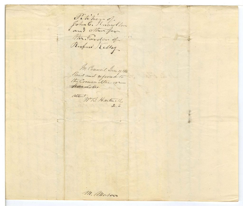 Miniature of Petition of John C. Knowlton and others for the pardon of Rufus Kelley