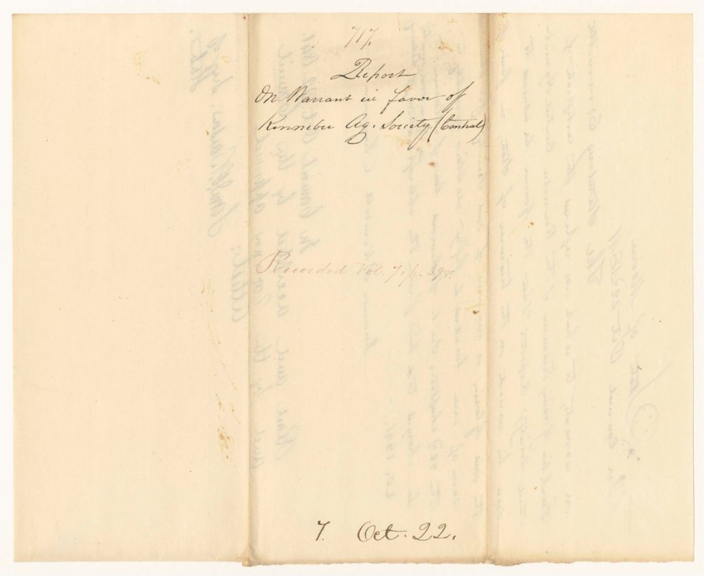 Miniature of Report 717: Report on Warrant in Favor of Kennebec Agricultural Society