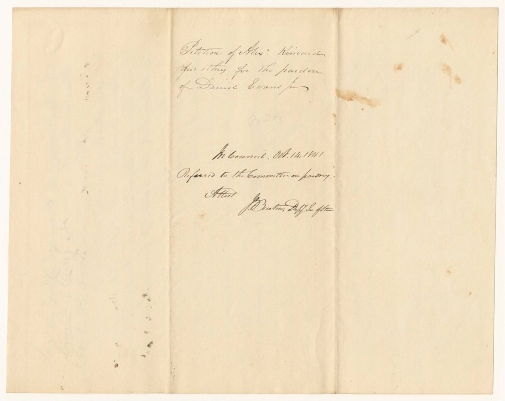 Miniature of Petition of Alexander Kincaid and others for the pardon of Daniel Evans