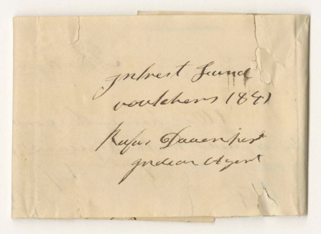 Miniature of Vouchers from the Account of Rufus Davenport, Agent for the Penobscot Indians, for the year 1841