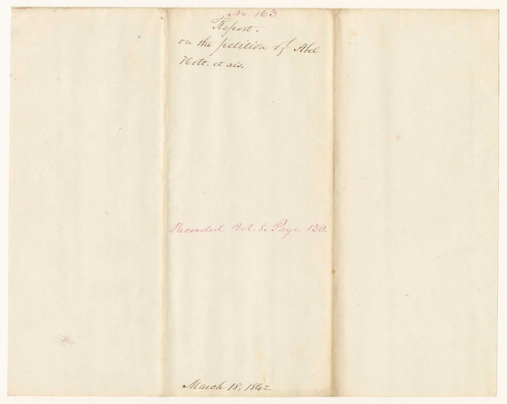 Miniature of Report 163: Report on the Petition of Abel Holt and Others